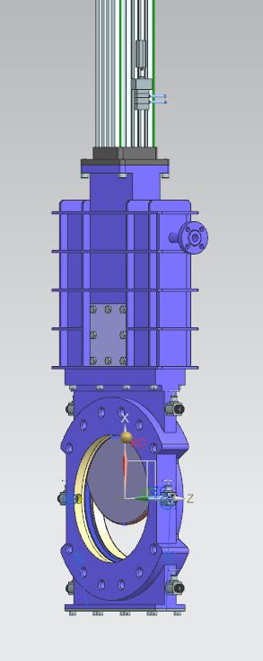Unter Silo-Spezial-Messerschieber mit Entlüftungsloch, Abstreifer und konischer
