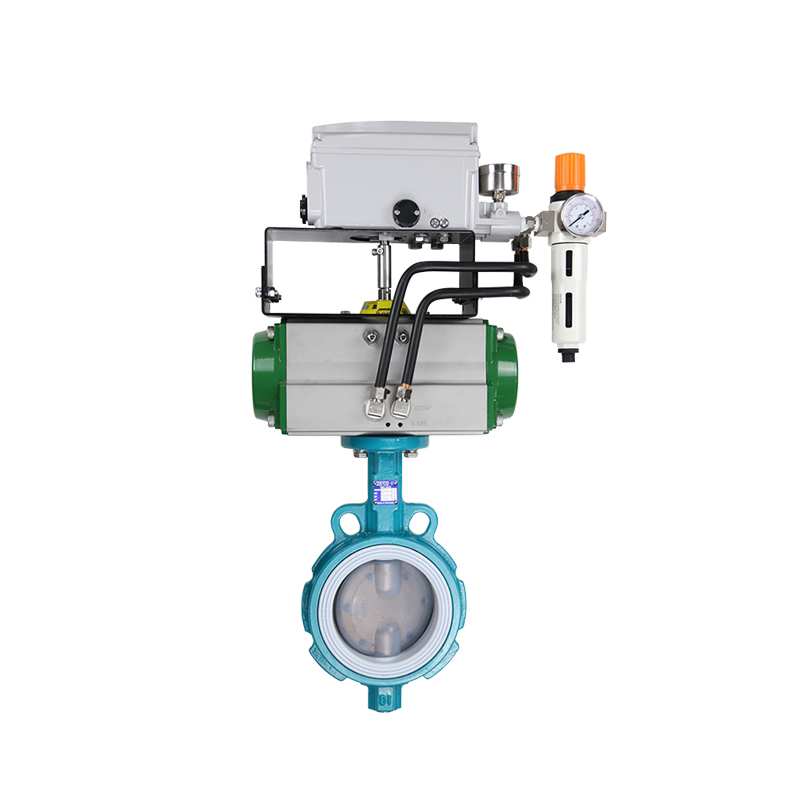 teflon lined butterfly valve with actuator