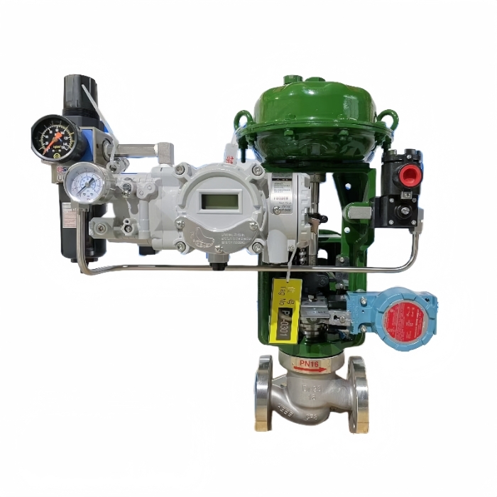 Smart pneumatic control valve with flange connection